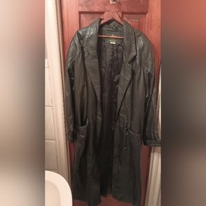 Vintage Ladies Full length leather jacket Size M